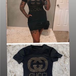 rhinestone dress, with pockets, size large